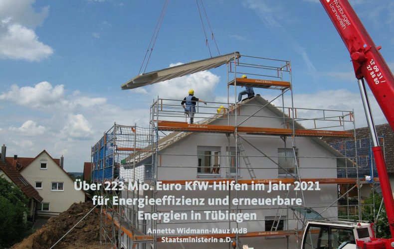 Widmann-Mauz MdB: Über 223 Mio. Euro KfW-Hilfen im Jahr 2021 für Energieeffizienz und erneuerbare Energien in Tübingen
