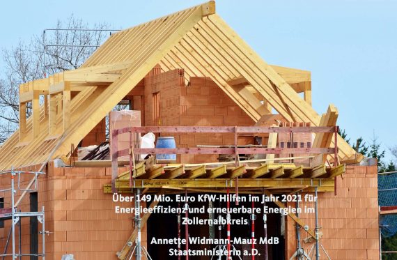 Widmann-Mauz MdB: Über 149 Mio. Euro KfW-Hilfen im Jahr 2021 für Energieeffizienz und erneuerbare Energien im Zollernalbkreis