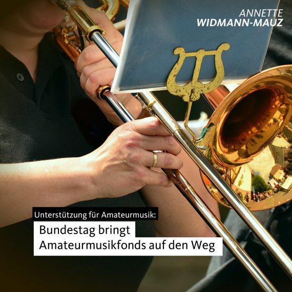 Widmann-Mauz MdB: Weitere Unterstützung für Amateurmusik