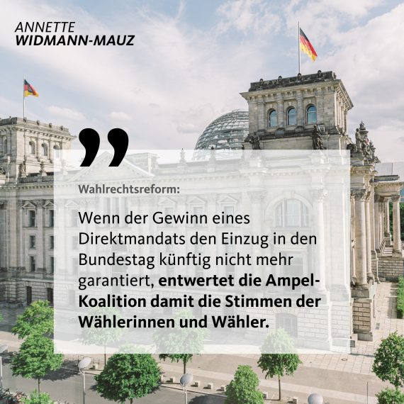 Widmann-Mauz MdB: Ampel-Pläne zur Wahlrechtsreform schwächen den Wählerwillen