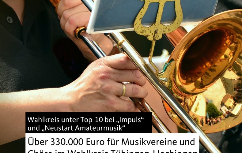 Für Musikvereine und Chöre im Wahlkreis im Jahr 2023 insgesamt über 330.000 Euro