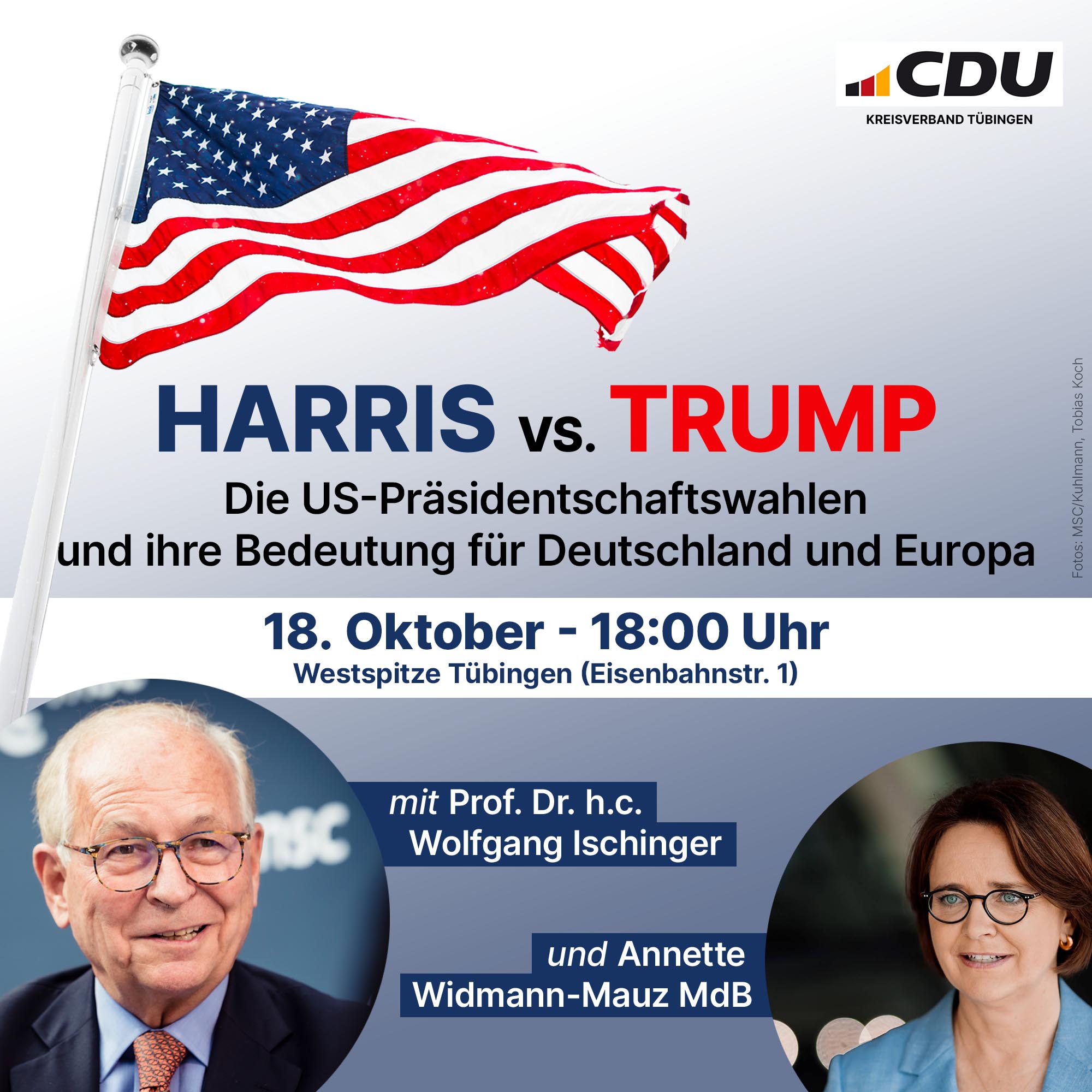 Widmann-Mauz MdB: Harris vs. Trump – Die US-Präsidentschaftswahlen und ihre Bedeutung für Deutschland und Europa – Diskussionsabend mit Wolfgang Ischinger