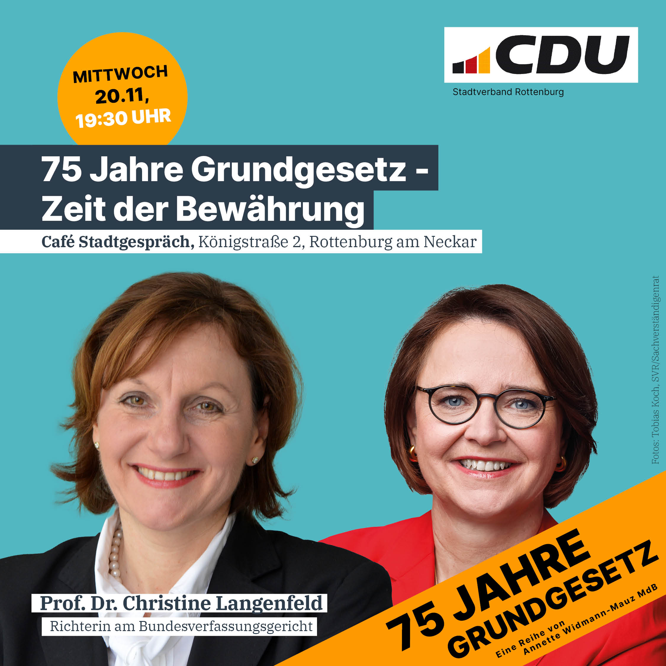Herzliche Einladung: Bundesverfassungsrichter Prof Dr. Christine Langenfeld zu Besuch in Rottenburg am Neckar
